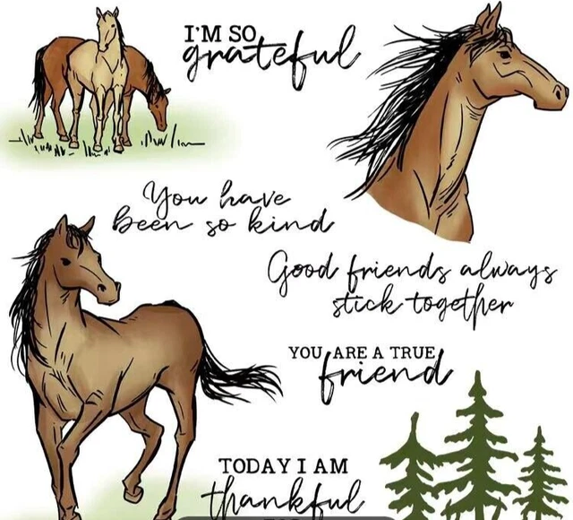 Pferd Fohlen Sentiment klare Gummistempel Siegel Silikon Karten Scrapbooking