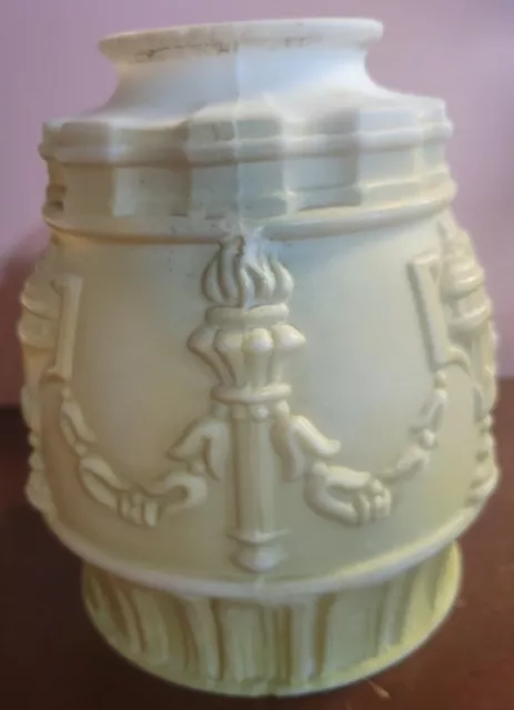 Antique Light Lamp Shade Cream Milk Glass Victorian Satin Finish Art Deco Globe