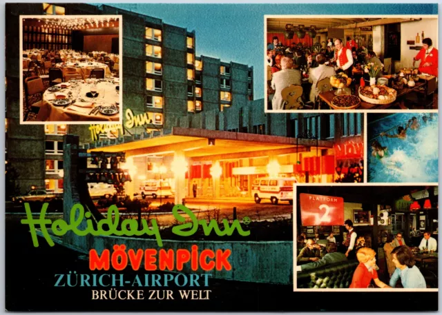 Vintage Postcard Continental Size Holiday Inn Movenpick Zurich Airport Swiss