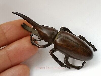 Collection Old China Bronze Carving Beetle Statue Pendant or Paperweight