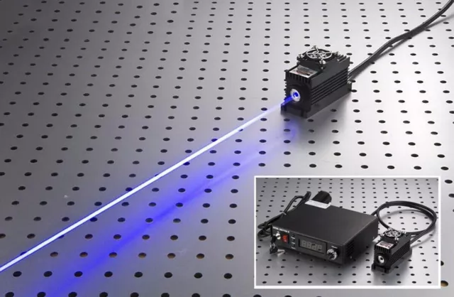 450nm 2W Blue Laser Dot Module 2000mW TTL Analog + TEC + Adjustable Power Supply
