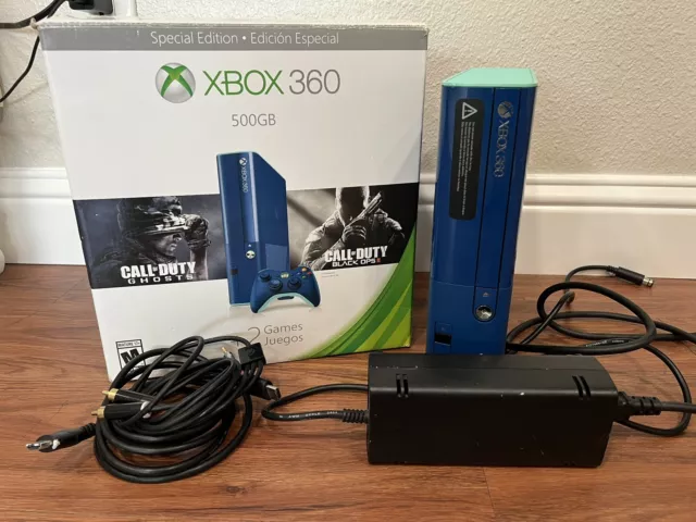 Xbox 360 500GB Special Edition Blue Console Bundle with Game Downloads of  Call of Duty Ghosts and Call of Duty Black Ops 2