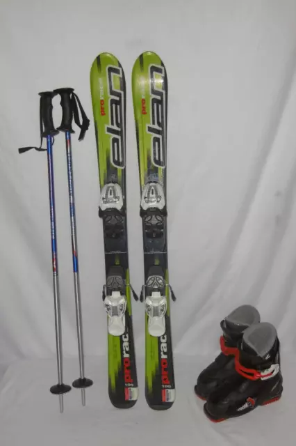 Elan " Pro Race " Ski Junior Allround Carver 100 Cm + Skischuhe Gr.: 31 Im Set