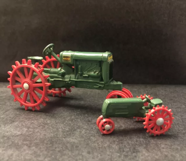 OLIVER Row Crop 80 Diesel Tractors Lot of 2, First Edition Metal Body