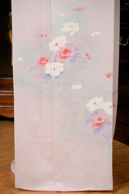 Dear Vanilla Japanese Silk Kimono Women's Robe Gown Authentic Japan Vintage Mint 8
