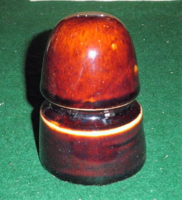 Vintage Porcelain Ceramic Brown Insulator Unmarked Beehive Shape