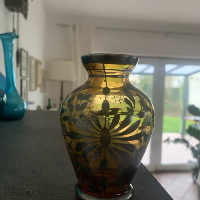 Sehr schöne alte vase.Handarbeit mit silber bemalt