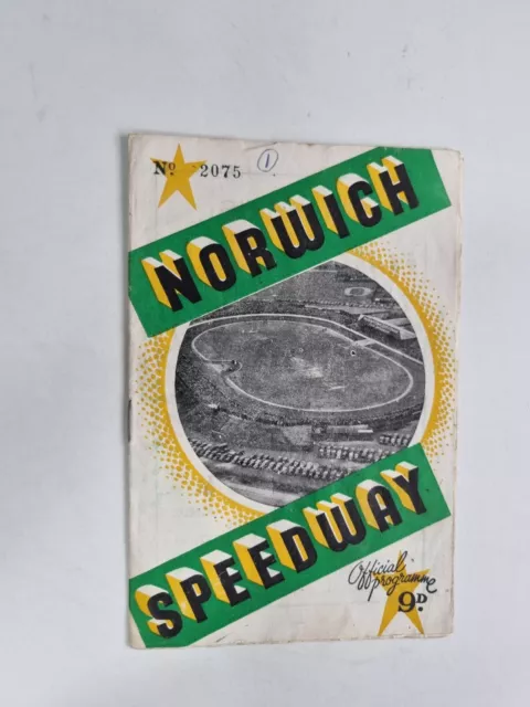 Norwich Speedway National League Match Norwich v Coventry - 7th April 1962