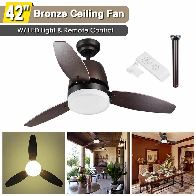 42& INDOOR CEILING Fan with LED Light Kit 3 Blades Remote Control Color