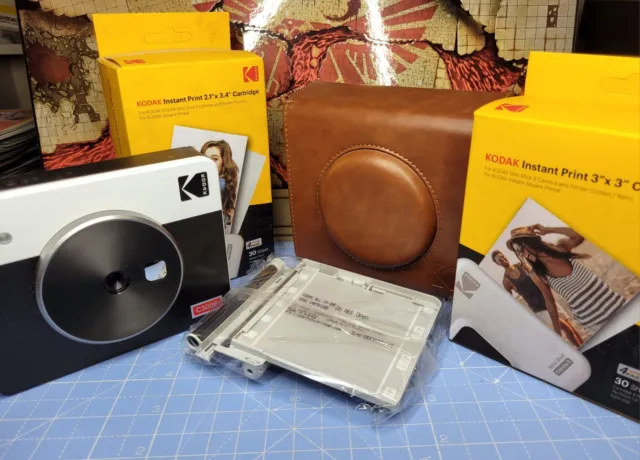 KODAK Mini Shot 3 Retro 4PASS 2-in-1 Instant Camera and Photo Printer With Case