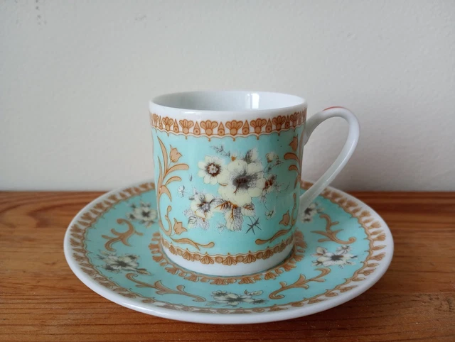 Tasse Et Soucoupe Rosina Wachtmeister "L'Histoire De Zwei Freunde" - Porcelaine Bleue, Occasion Comme Neuve