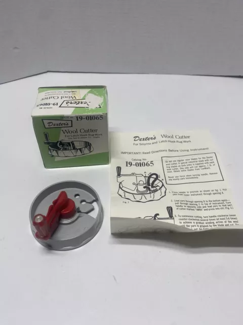 Alfombra de colección cortadora de lana Dexter para gancho de pestillo trabajo caja original 19-01065