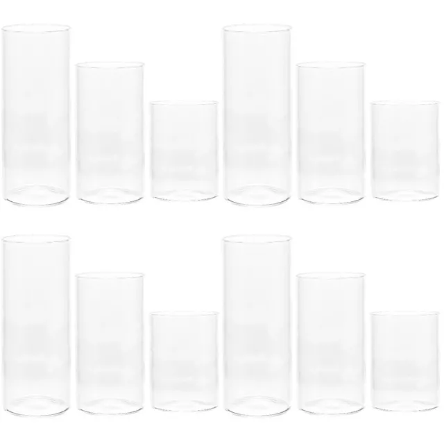 12 Pcs Hurricane Glass Candle Holders Cylinder Candleholders Candlestick