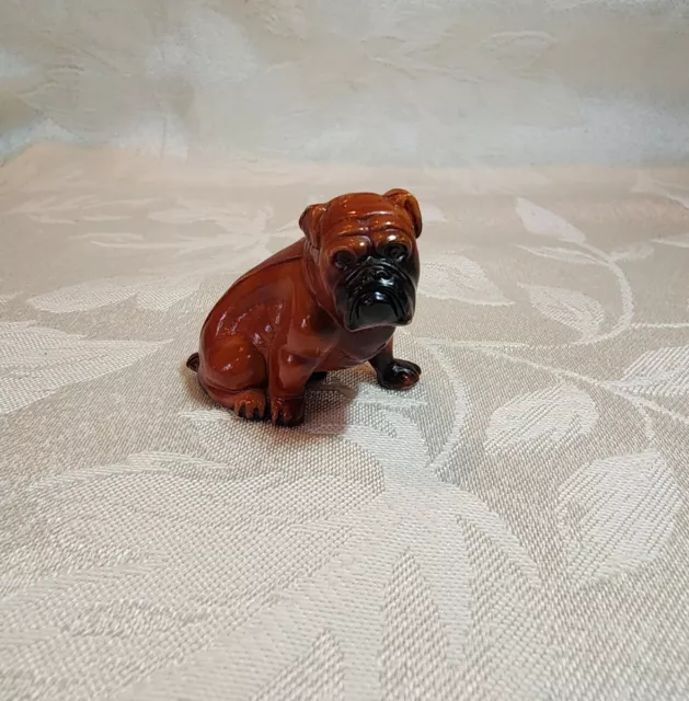 Boxer Puppy Dog Figurine Hard Plastic Made In Hong Kong Appx 1 1/2" x 1 3/4" 2