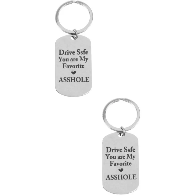 2 Pcs Metal Kingring Engraved Keychain Metal Keychain Key Chain