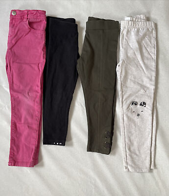 Girls Bundle Of Leggings And Pink Jeans Ages 4-5￼