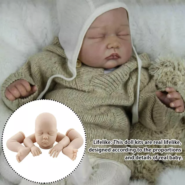22inch Simulation Full Head Limb Baby Soft Silicone Unfinished Reborn Doll Kit