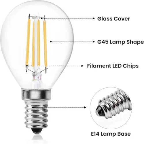 Bonlux Dimmable E14 Bulb LED 4W SES Golf 6 Count (Pack of 1), E14-clear 3