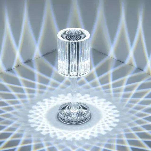 Lampada Tavolo Diamantata Ricaricabile Usb Effetto Cristallo Luce Decorativa