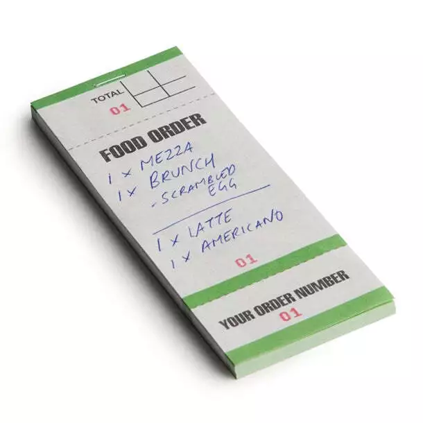 Olympia Recyclable Bar Food Order Pads with Tickets Single Leaf (Pack of 50) PAS