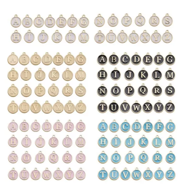 26 Pcs Double Sided A-Z English Letter Charms Letter Enamel Charms