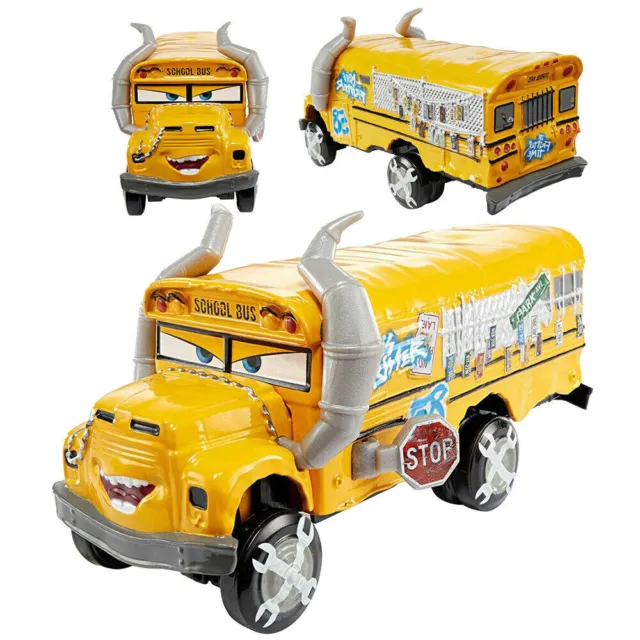 Disney Pixar Cars 3 Miss Fritter Crazy School Bus Diecast Model Toy Car Boy Gift