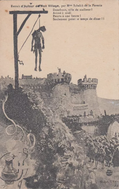 Carte postale ancienne ORNE DOMFRONT autour de mon village chanson du pendu ti.