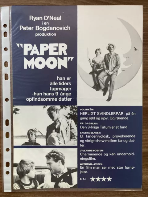 Paper Moon Ryan O'Neal, Tatum O'Neal 1973 Danish Press Release