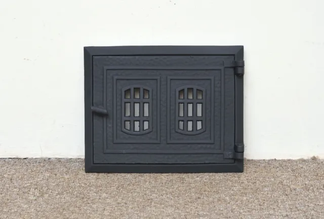 25 cm x 31.2 cm cast iron fire door clay/bread oven door/pizza smoke house