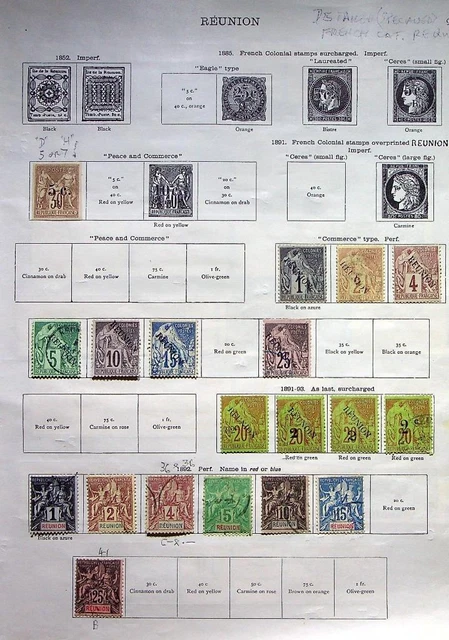 REUNION: 1891-1912 Examples - Ex-Old Time Collection - 2 Sides Page (56775)