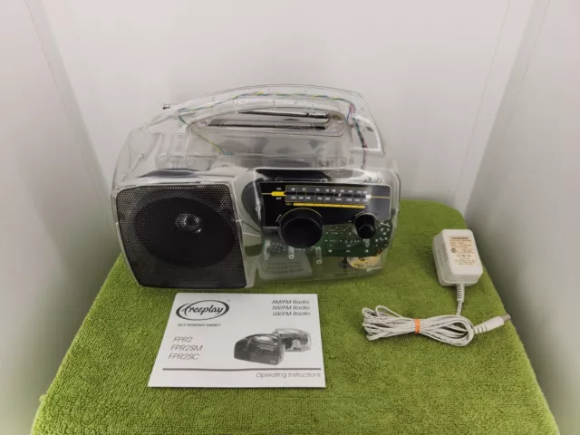 Clear Freeplay Plus Self Powered AM/FM Radio Solar Power Emergency Crank Rare