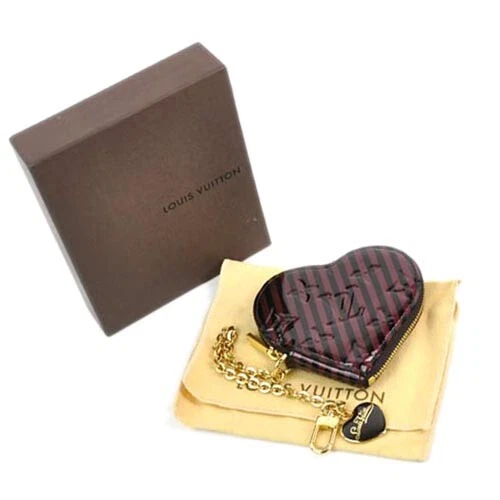 Louis Vuitton Porte Monnaie Coeur Vernis Rayures Heart Coin Purse Case M91713 Louis Vuitton Porte Monnaie Coeur Vernis Rayures Heart Coin Purse Case M91713