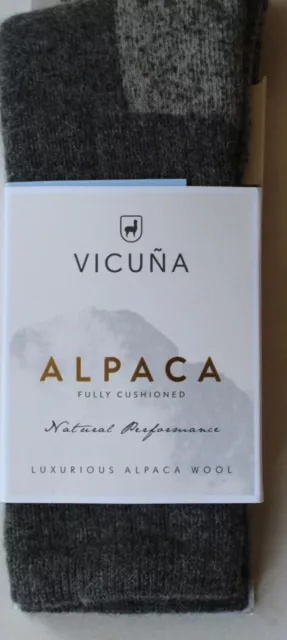 Grey Vicuna 81% alpaca wool fully cushioned socks - Small  / 36 - 38 / 3-5 - new