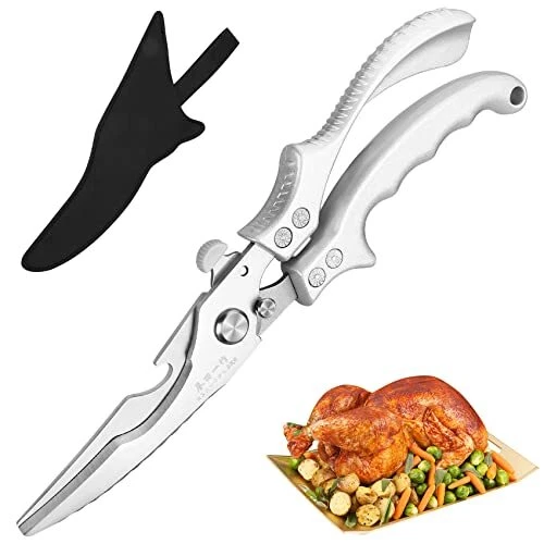 Tijeras de cocina con cubierta tijeras multiusos para aves de corral, tijeras utilitarias afiladas