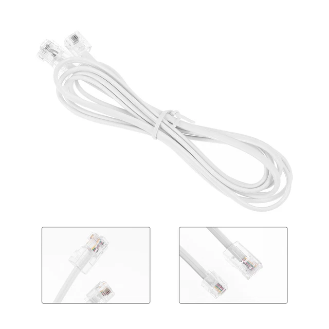 Adaptateur Téléphone RJ11 Avec Câble 10 Cm - Répartiteur 2 Voies Pour Box - Beige - 11