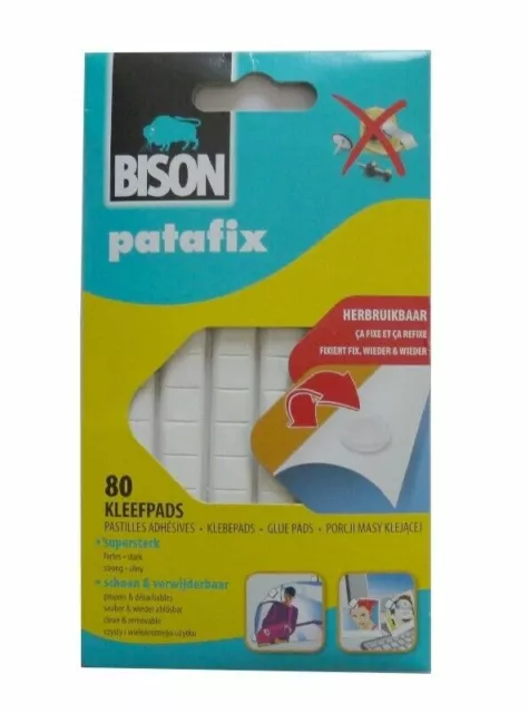 PATAFIX Pàte à fix 80 pastilles adhésives détachable réutilisable GOMME A COLLER