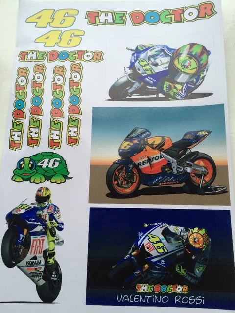 43x Rossi Moto GP Stickers – 2 A4 Sheets Of Racing Decals For Bikes, ATVs & More