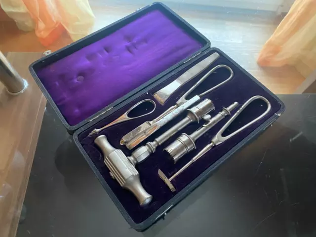 antikes museales Hauptner Trepanationsbesteck Medizin Hirn Chirurgie 1890-1910