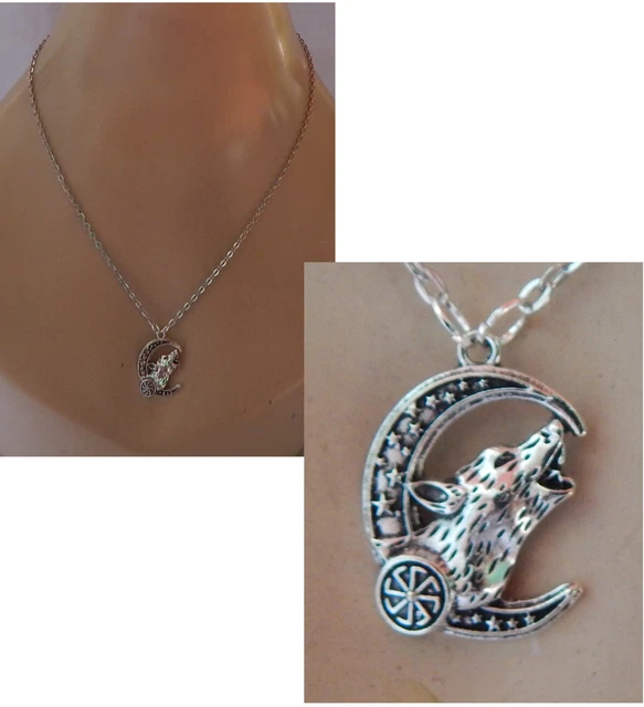 Wolf Moon Necklace Pendant Silver Jewelry Handmade NEW Fashion Wolfpack