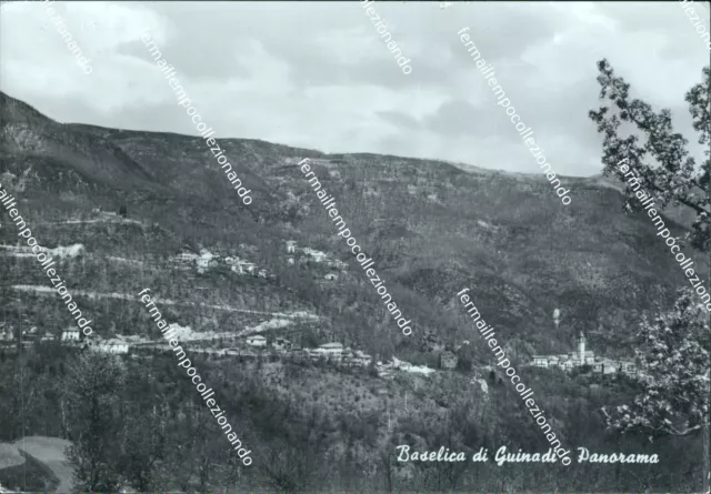 cg195 cartolina baselica di guinadi panorama provincia di massa carrara