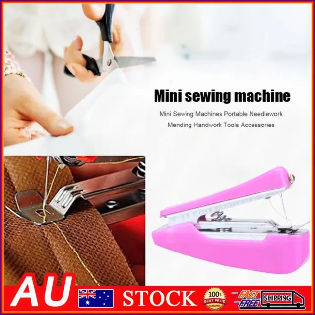 Handheld Sewing Machine Portable Quick Repairs Sewing Accessories (Pink)