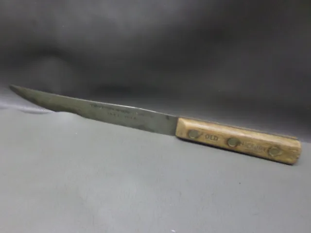 Vtg. Shapleigh's Old Hickory 12 3/4" Butcher Knife - Hammer Forged - 1843- 1934