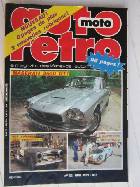 Auto Retro N° 22 /Maserati 3500 Gt/ Restau 403 Cabriolet/Mg Tc/Dauphine/