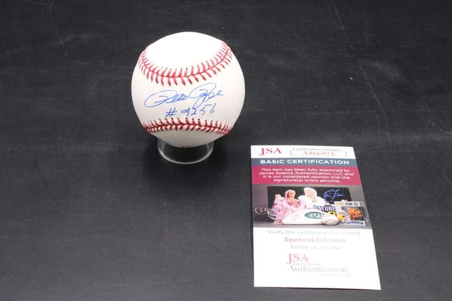 Pete Rose Signed Rawlings OML Baseball Inscribed 4256 Autograph JSA COA D8719