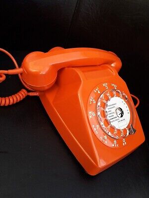 Ancien Téléphone Orange Vintage S63 Socotel à Cadran Ptt 