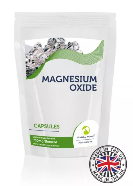 Magnesio Óxido 750mg Cápsulas Suplemento Dietético Pack De 180