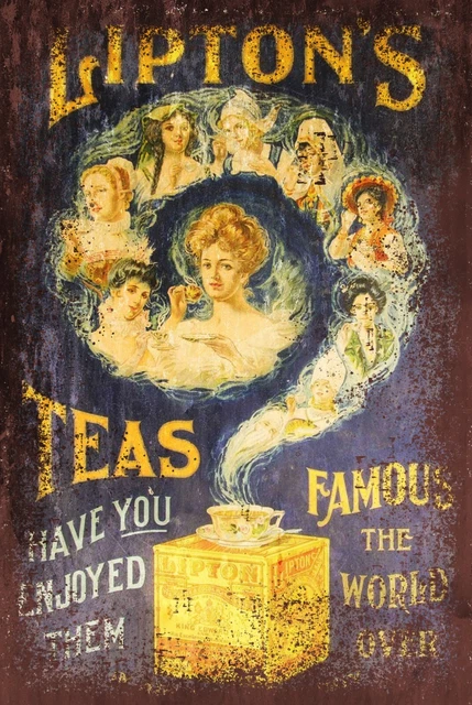 Lipton's Teas Aged Look Advert Vintage Retro Style Metal Sign