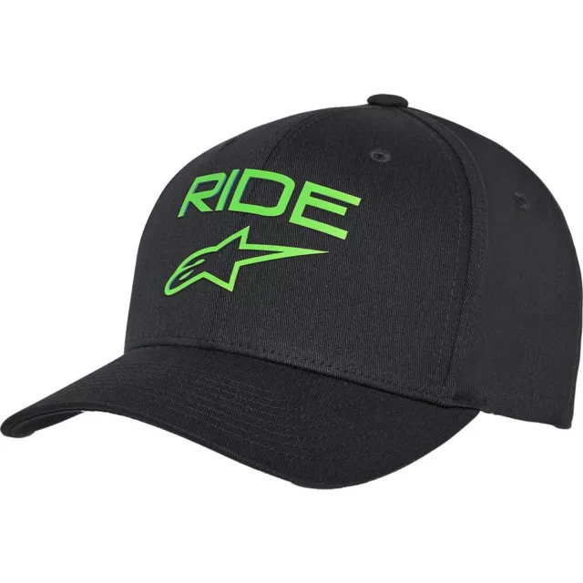 ALPINESTARS ASTARS Ride Transfer Hat Black/Green AS1181010106082 FLEXFIT Sm/Md