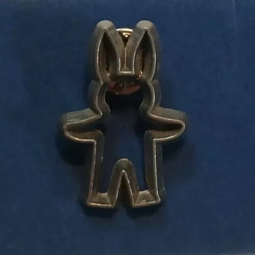 Bunny Rabbit Outline Cookie Cutter Ann Clark Ltd Silver Tone Pewter Lapel Pin