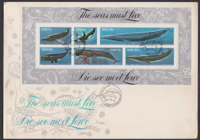 South West Africa - 1980 Whale / Marine Life - Ms - Fdc